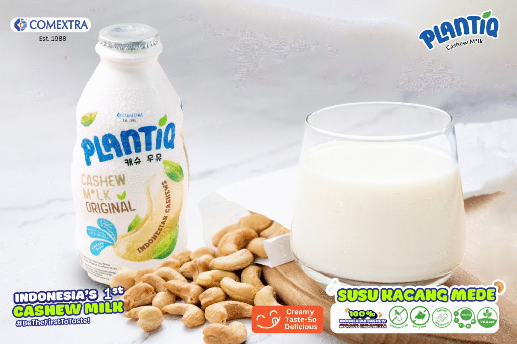 susu dan semangkuk kacang mede