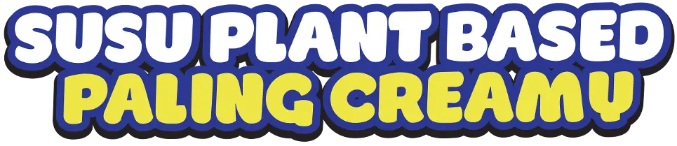 Tulisan slogan “Susu Plant Based Paling Creamy” dari PLANTIQ, menonjolkan keunggulan produk susu nabati berbasis kacang mede Indonesia yang creamy, lezat, dan bebas laktosa.